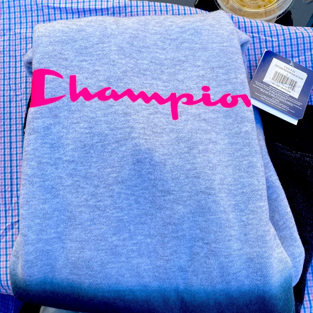 Ombré , light gray to dark gray. Champion sweatshirt